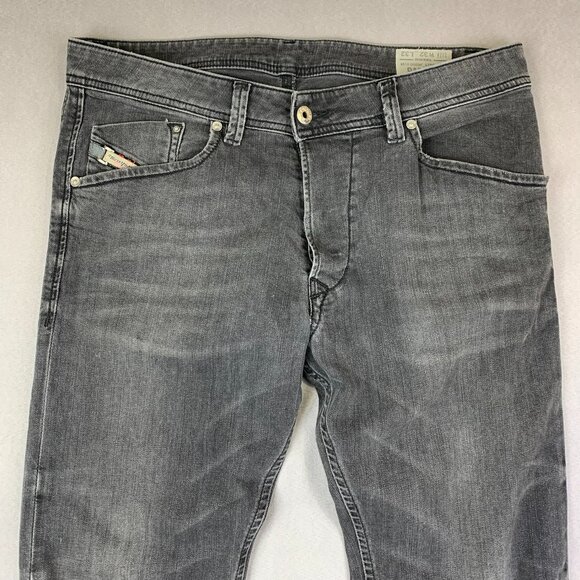Diesel Mens Pants 32 Gray Jeans Darron Regular Slim Tapered Stretch Denim 32x32 - Picture 2 of 15